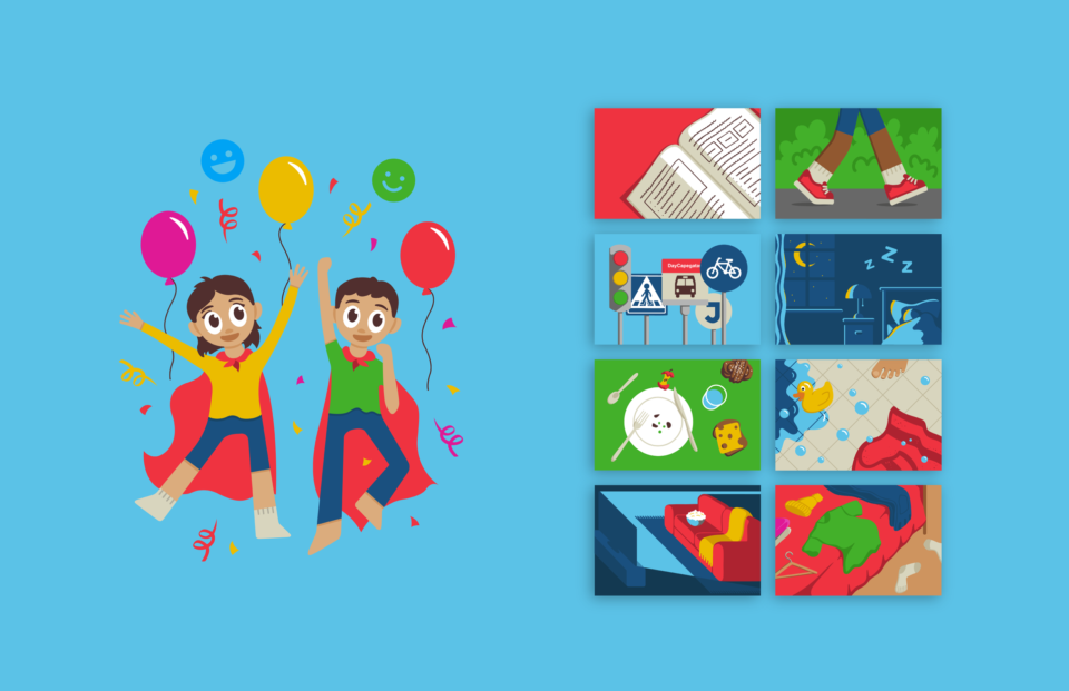 Activity illustrations by Tilde Hellberg for DayCape